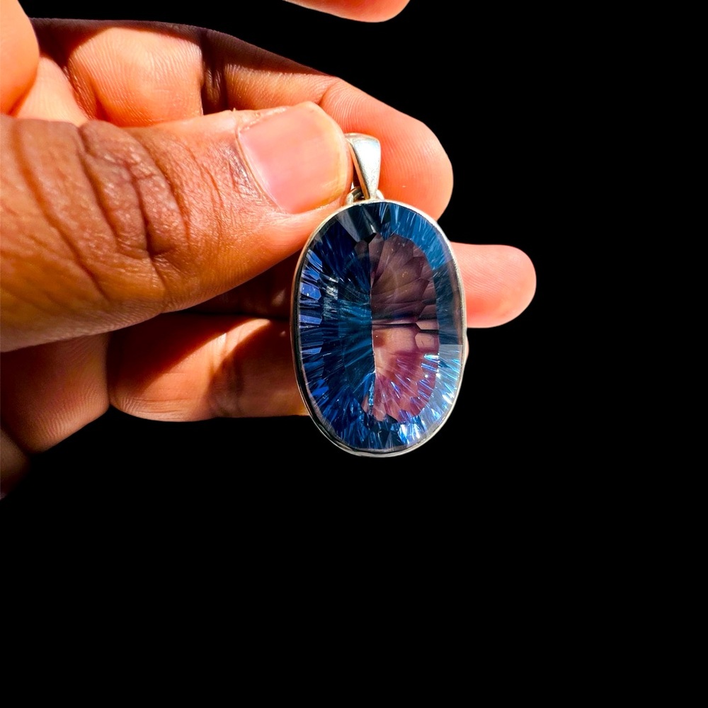 Blue mystic topaz 925 Sterling Silver Pendant